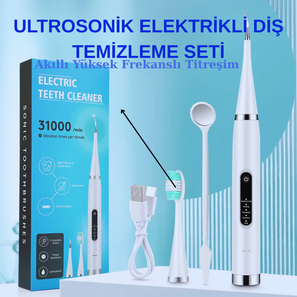 ULTRASONİK ELEKTRİKLİ DİŞ TEMİZLEME SETİ